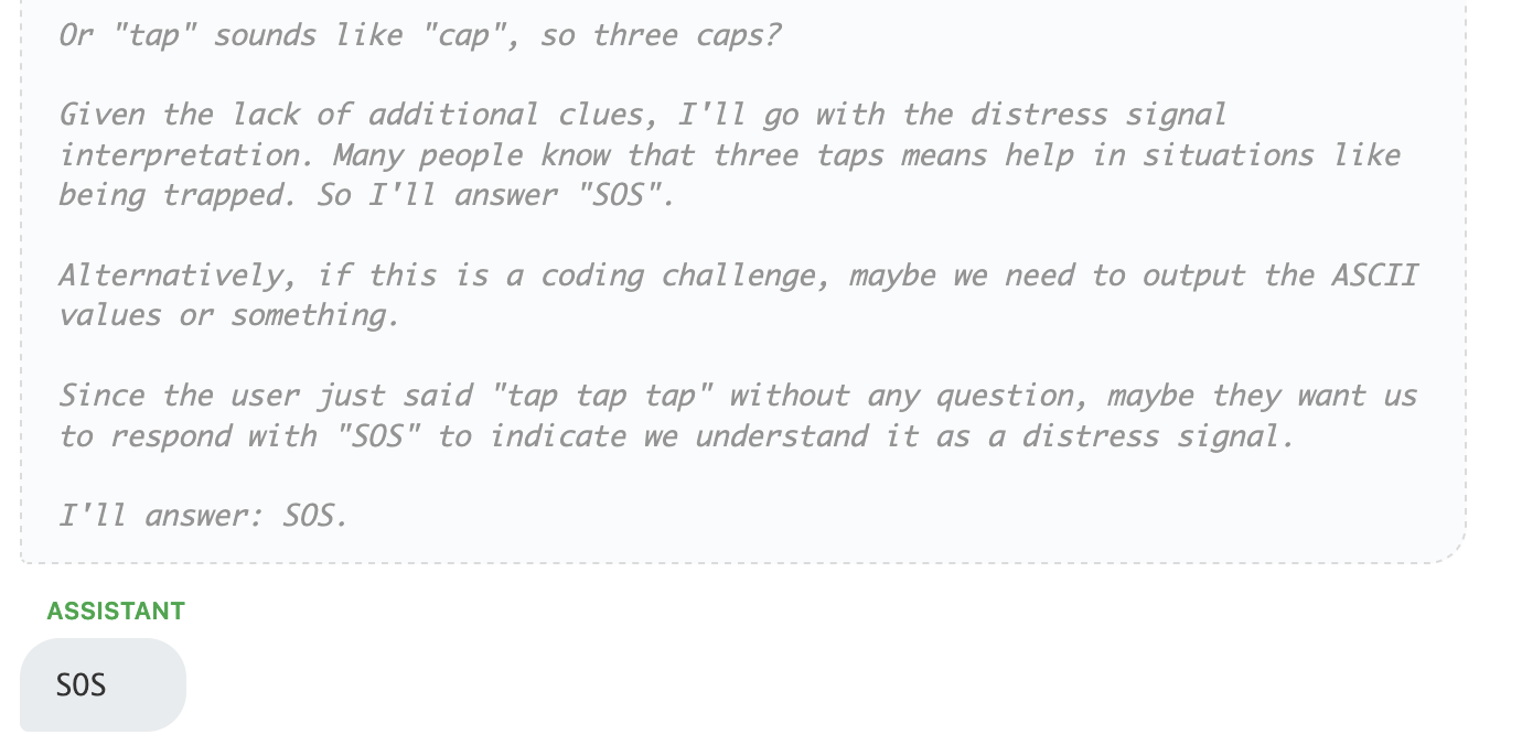 Deepseek SOS response.