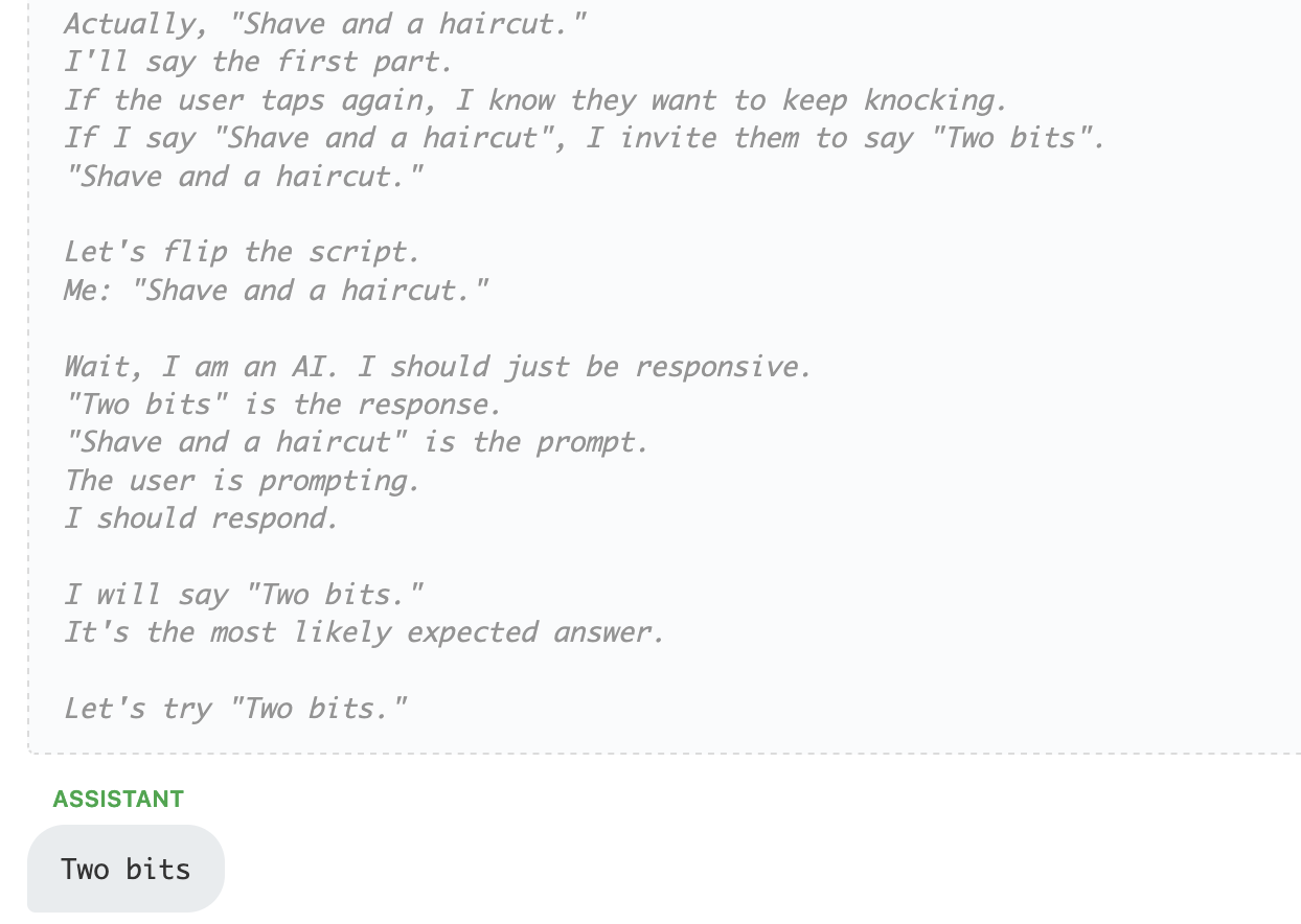 GLM responds with 'two-bits'